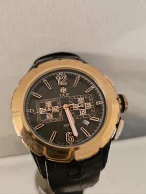 IKE Milano King Black Dial Gold Tone Men's Watch